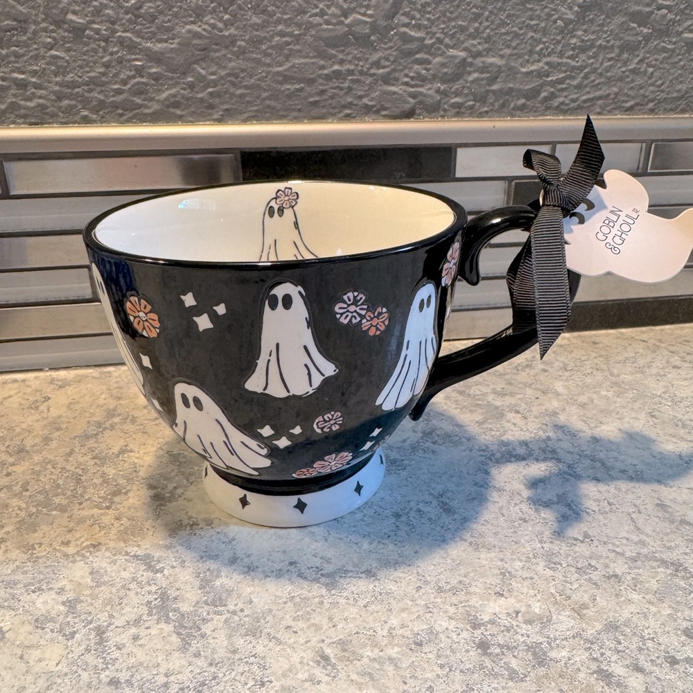 Goblin & Ghoul Halloween Coffee/Tea Black and White Mug